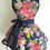 Thumbnail: Navy Floral Retro Circle Skirt Apron