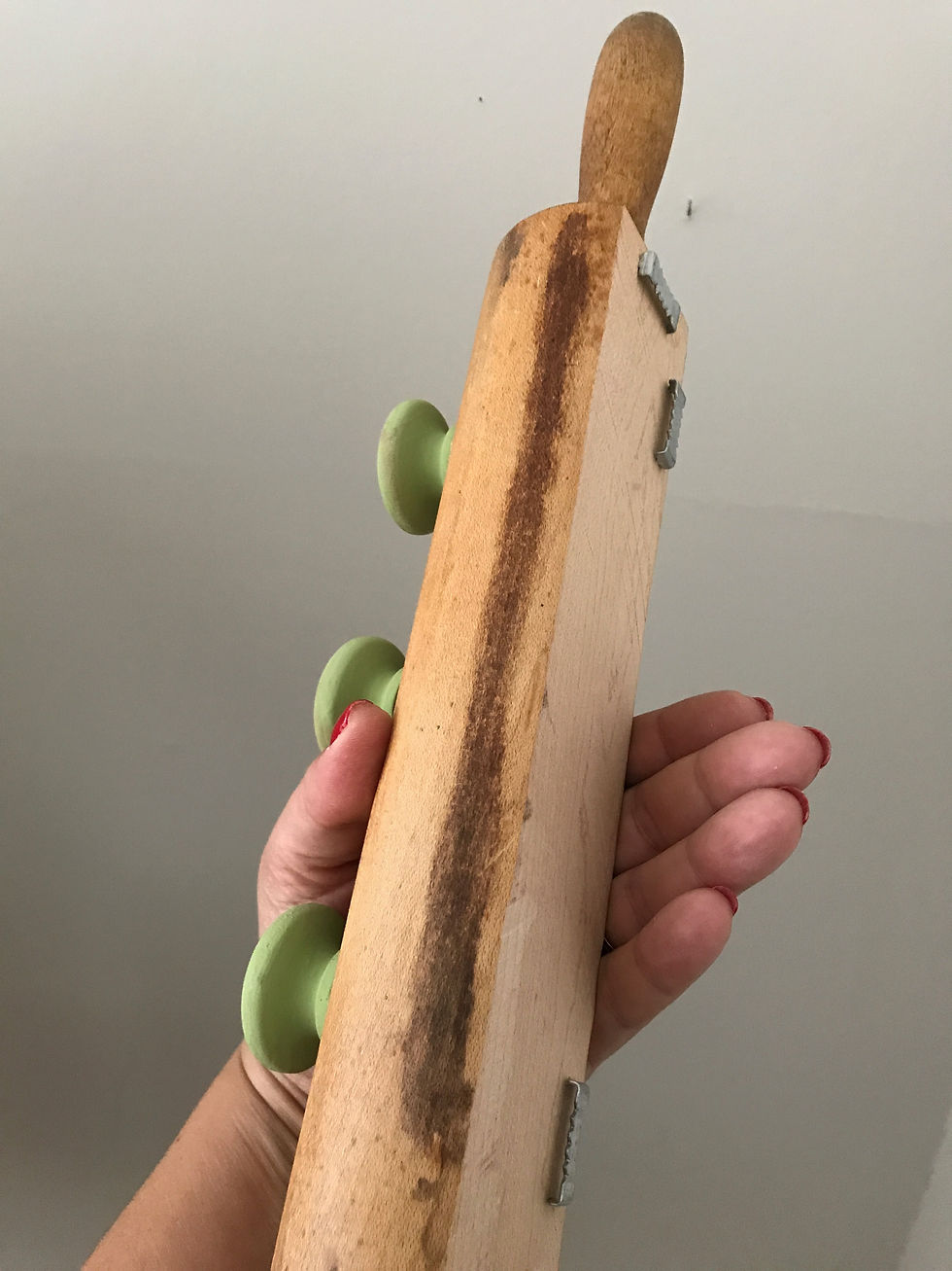 Thumbnail: Green Knobs #2 Vintage Rolling Pin Hanger