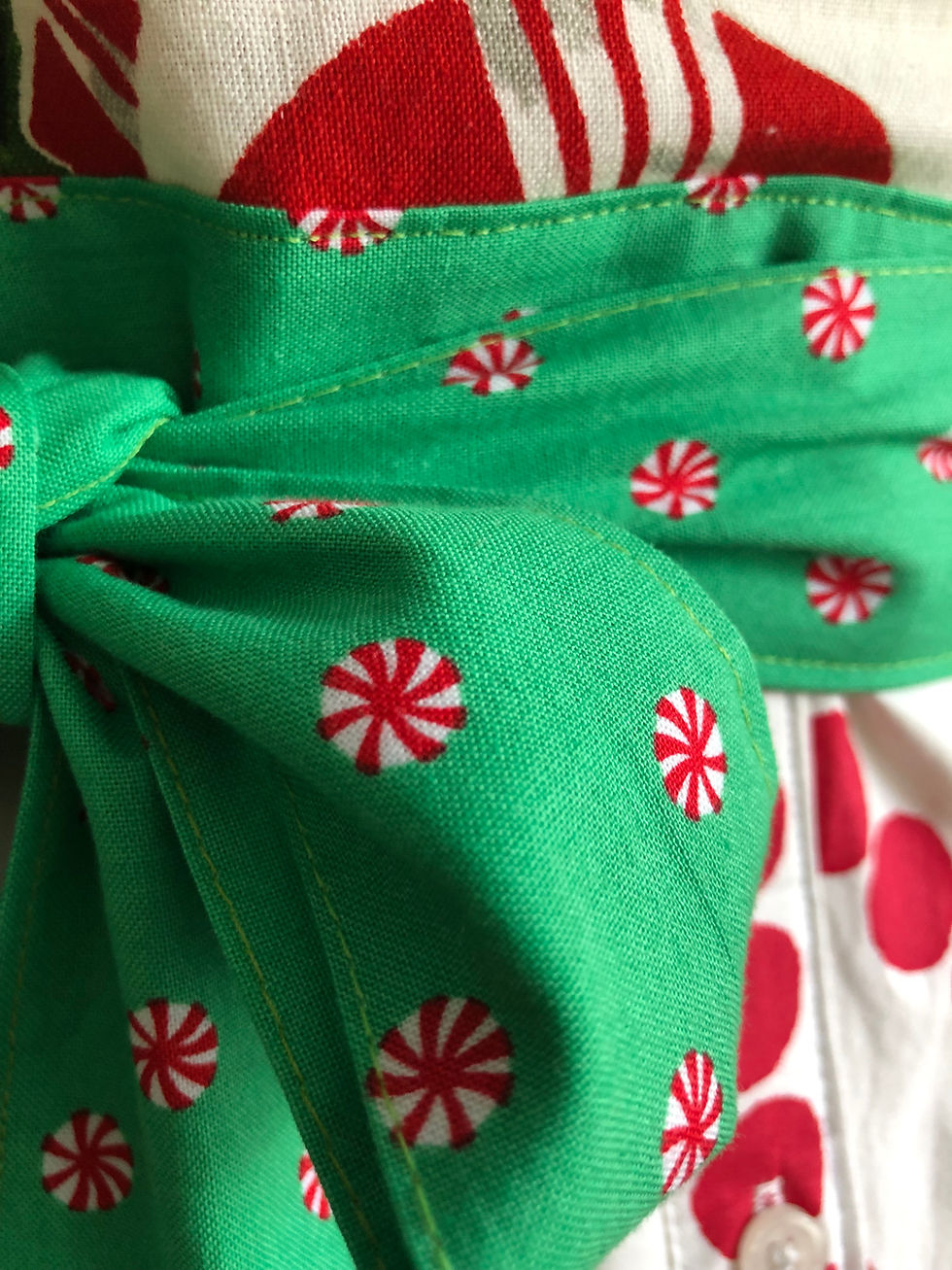 Thumbnail: "Candy Canes & Dots" Vintage Tablecloth Apron
