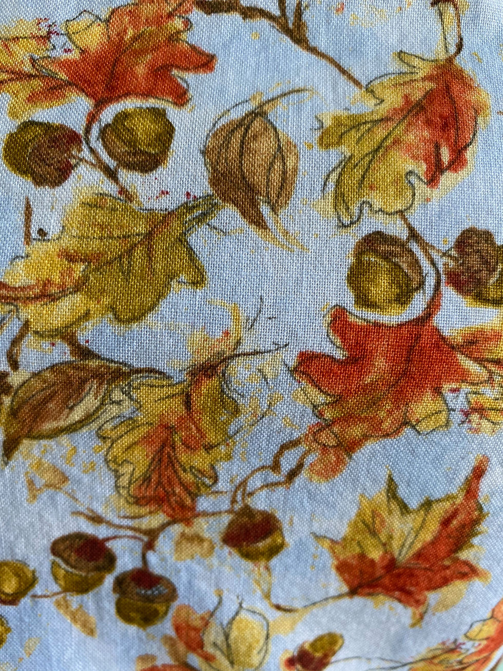 Thumbnail: Fall Leaves on Blue Retro Apron