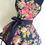 Thumbnail: Navy Floral Retro Circle Skirt Apron