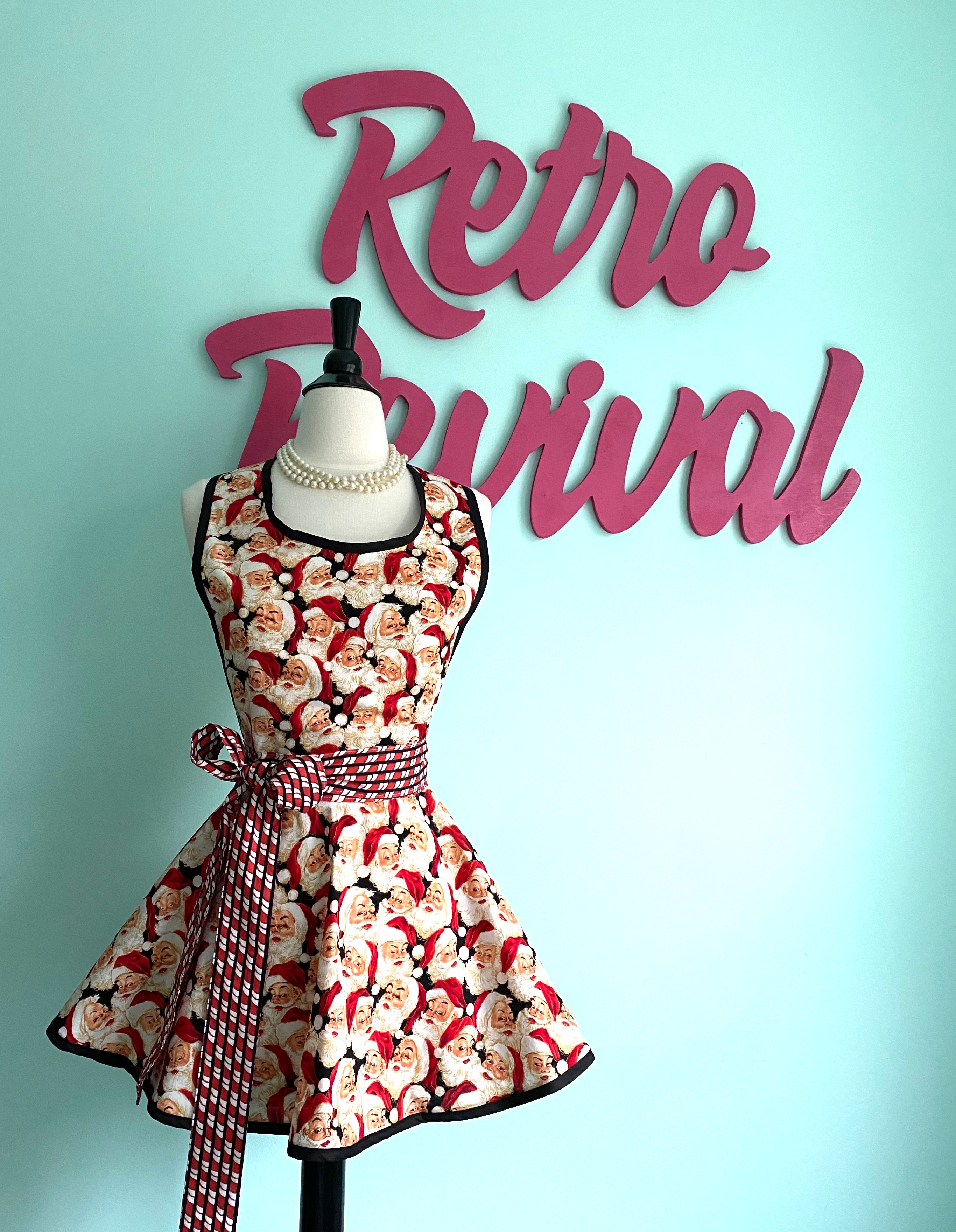 Santa Circle Skirt Retro Apron