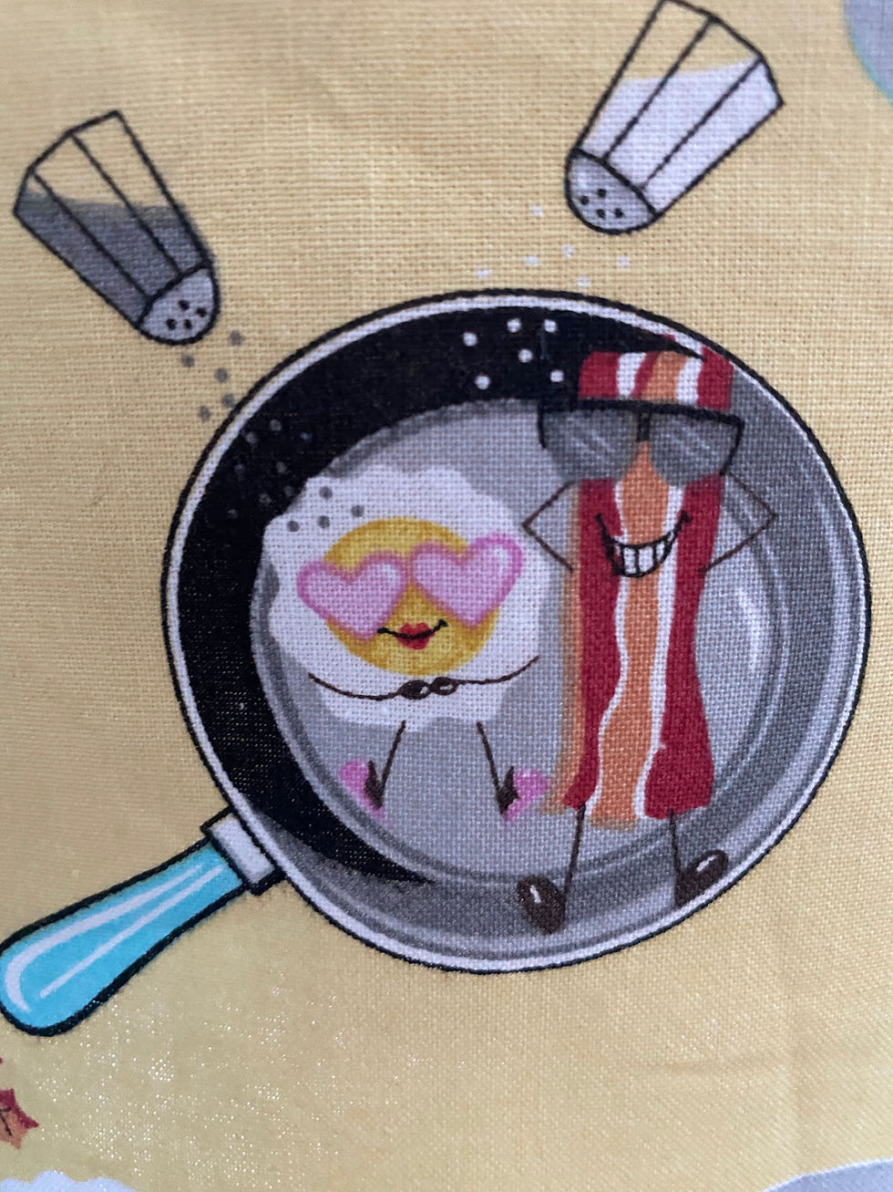 Thumbnail: Playful Bacon and Eggs Yellow Retro Apron