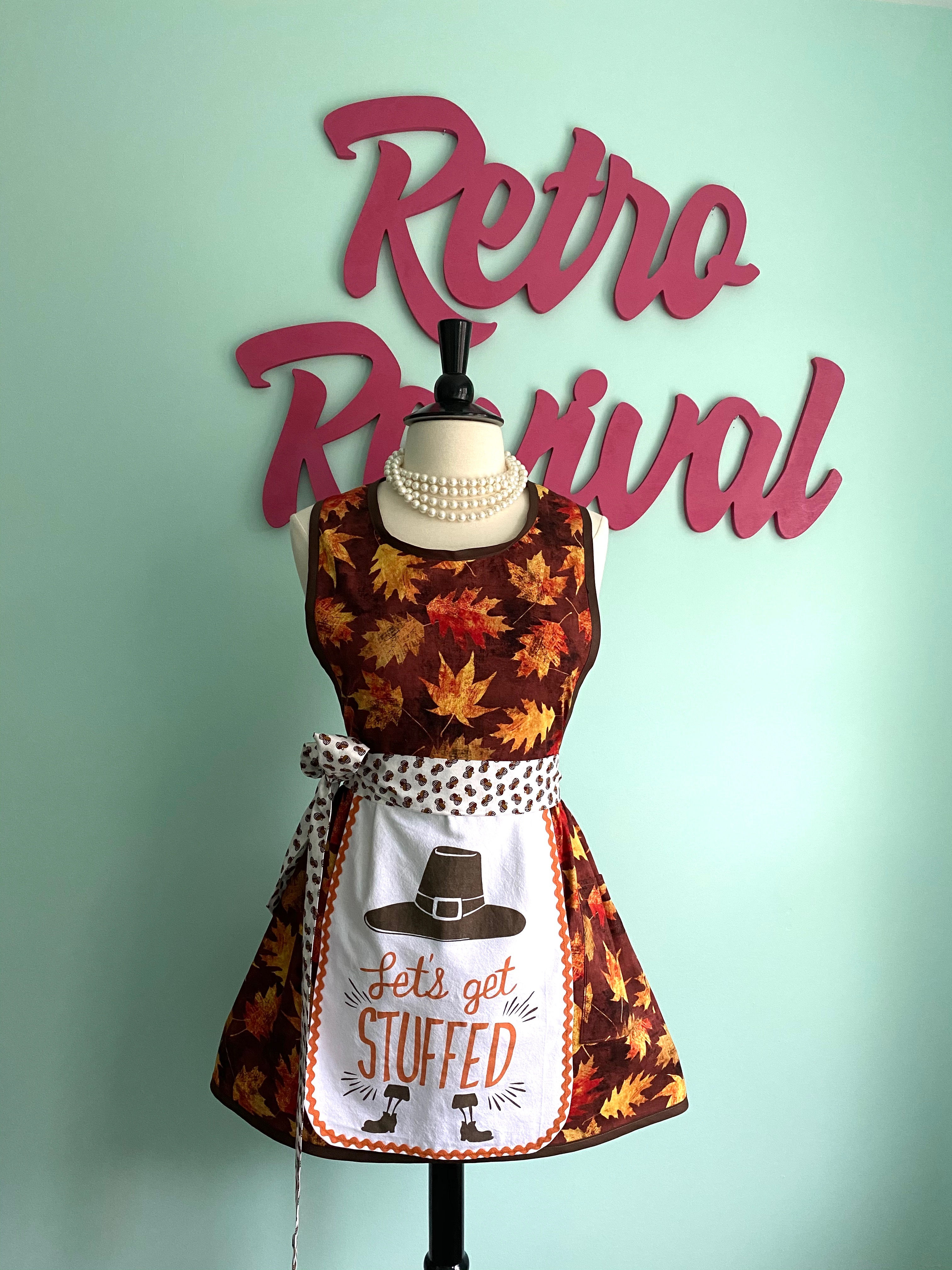 Let's Get Stuffed #3 Dish Towel Retro Apron
