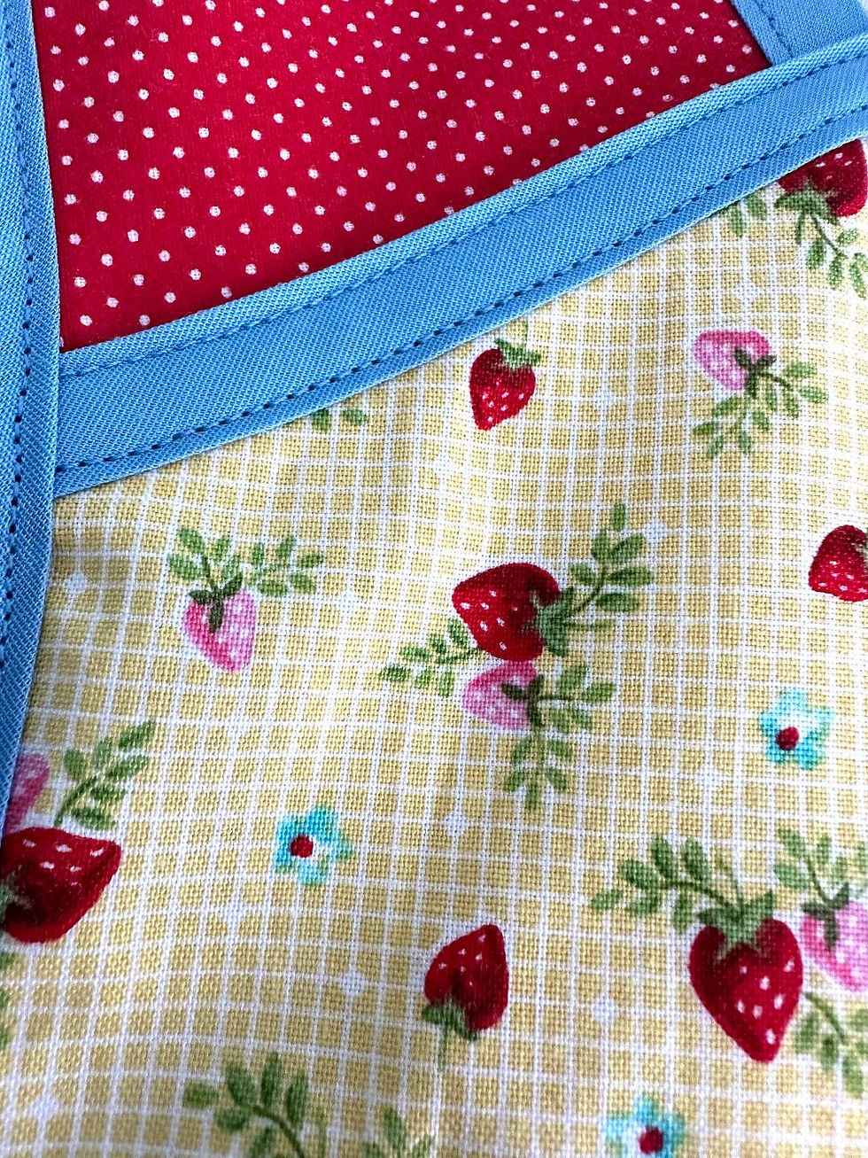 Thumbnail: Strawberries Flowers Vintage Tablecloth Retro Apron