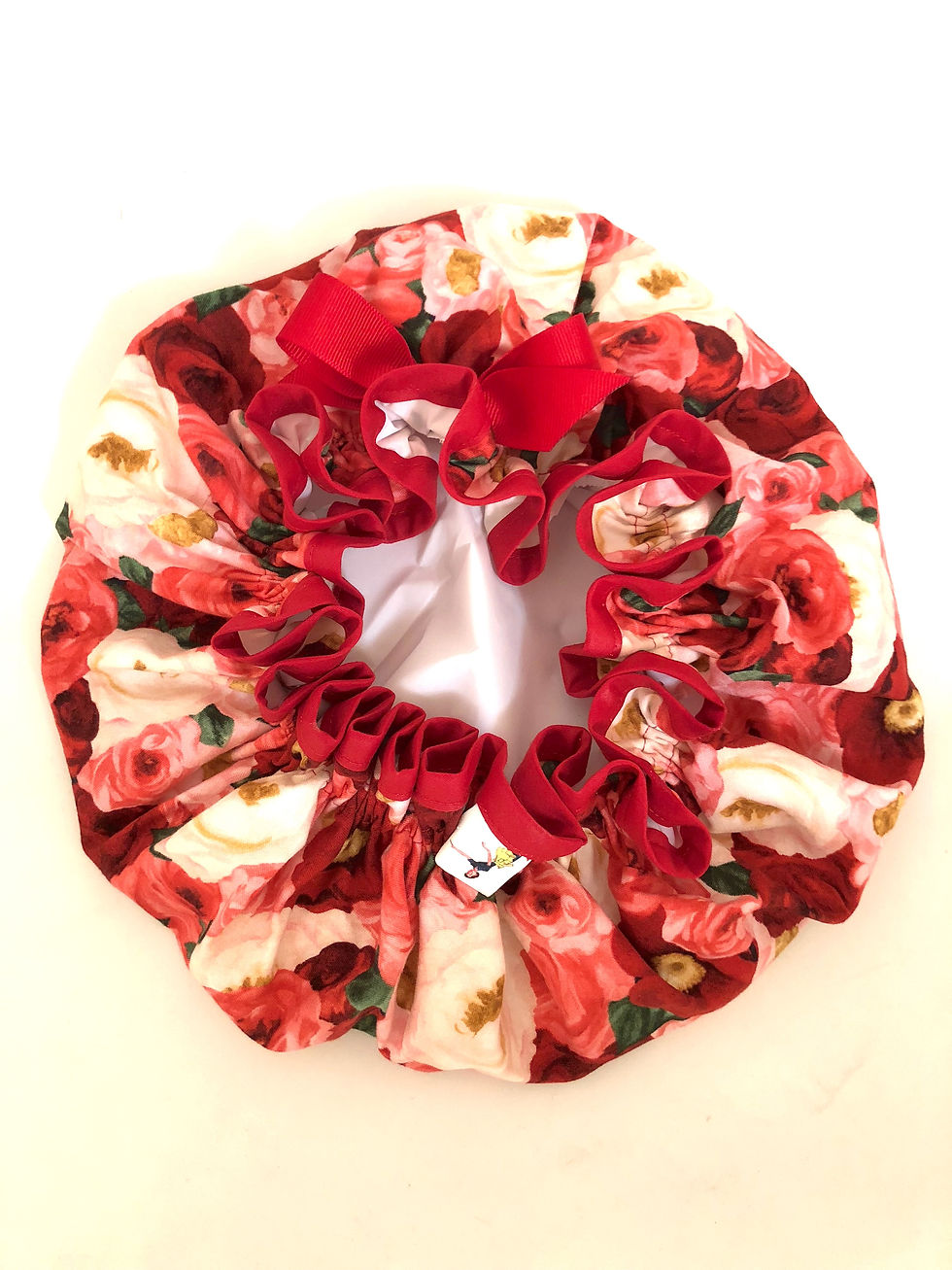 Thumbnail: Women's Shower Cap Ruffled "Red Romance"