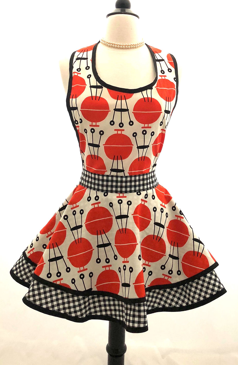 Thumbnail: Retro BBQ Double Circle Skirt Retro Apron