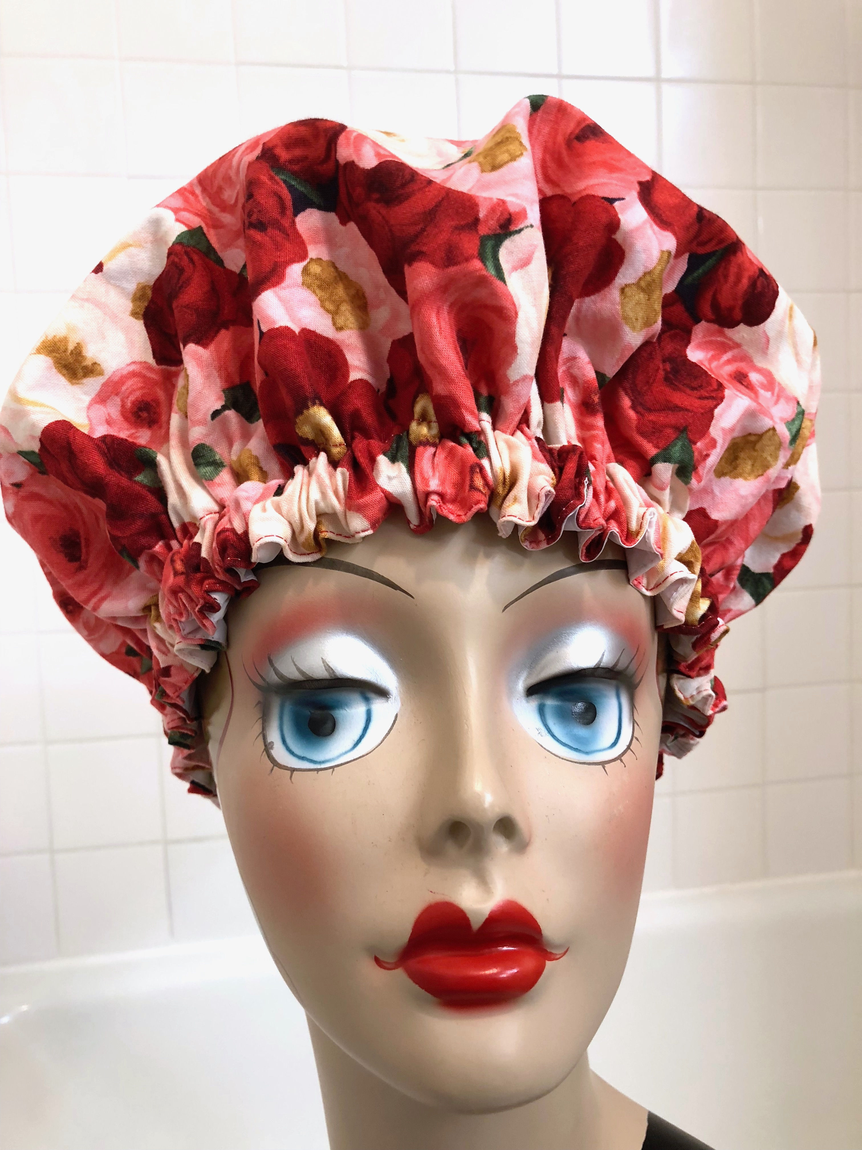 Women's Modern Milly Shower Cap "Red Romance"