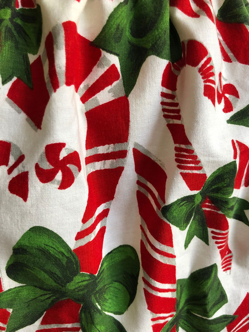 Thumbnail: "Candy Canes" 1950s Tablecloth Waist Apron