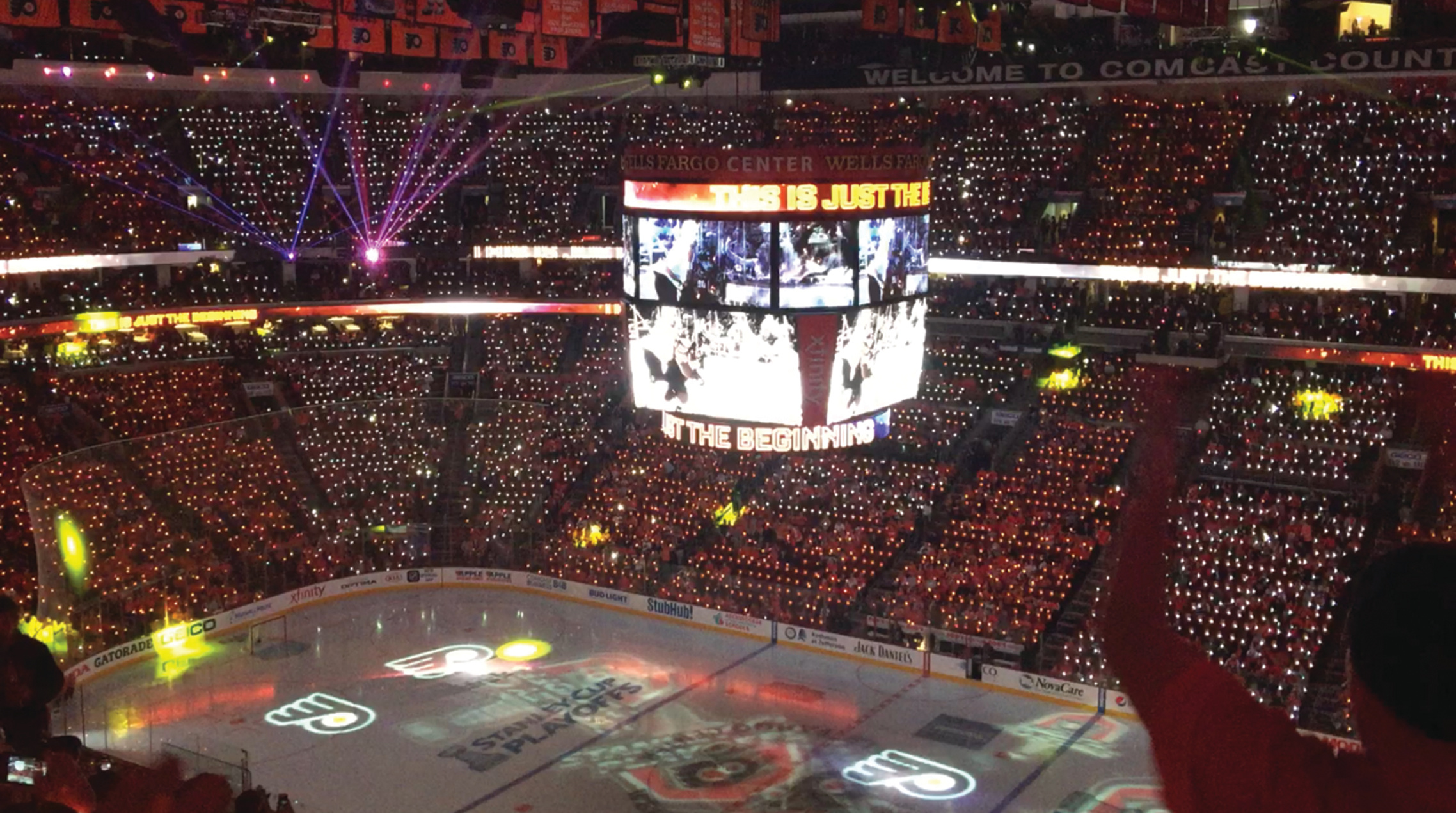 flyers fans throw bracelets on ice during playoff game the flyers throw wristbands