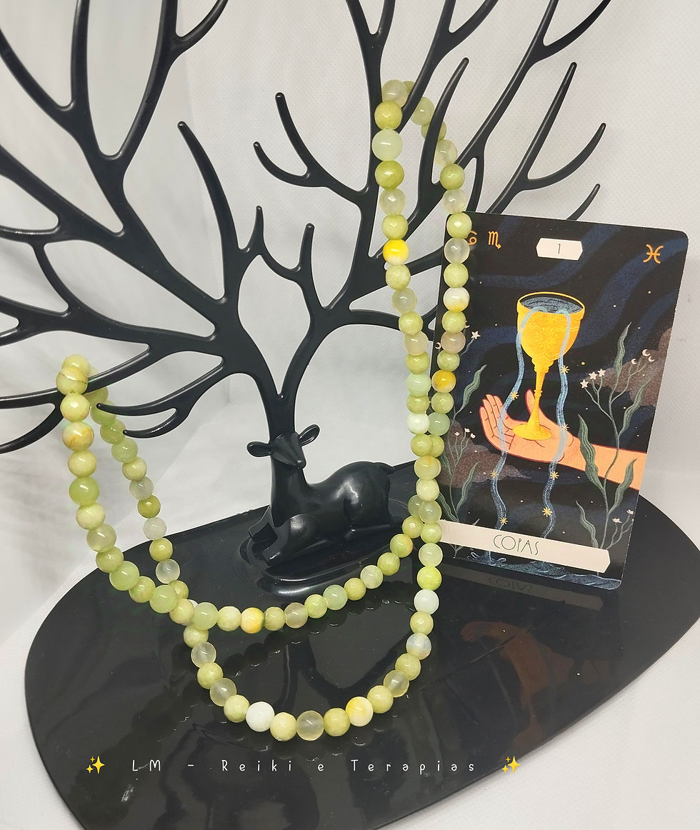 Miniatura: Colar terapêutico com Ágatas Verdes [Therapeutic necklace with Green Agate]