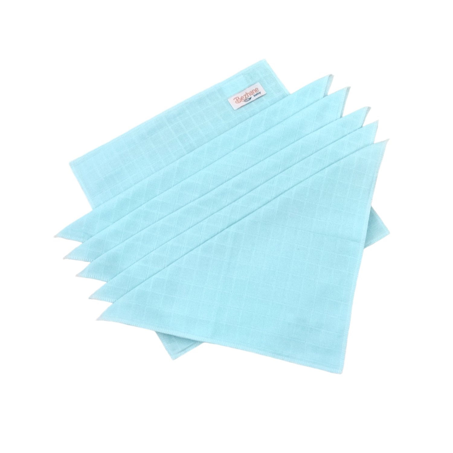 Pambıq Müslin Parça Körpə Ağız Salfeti Mavi (26x26Sm)