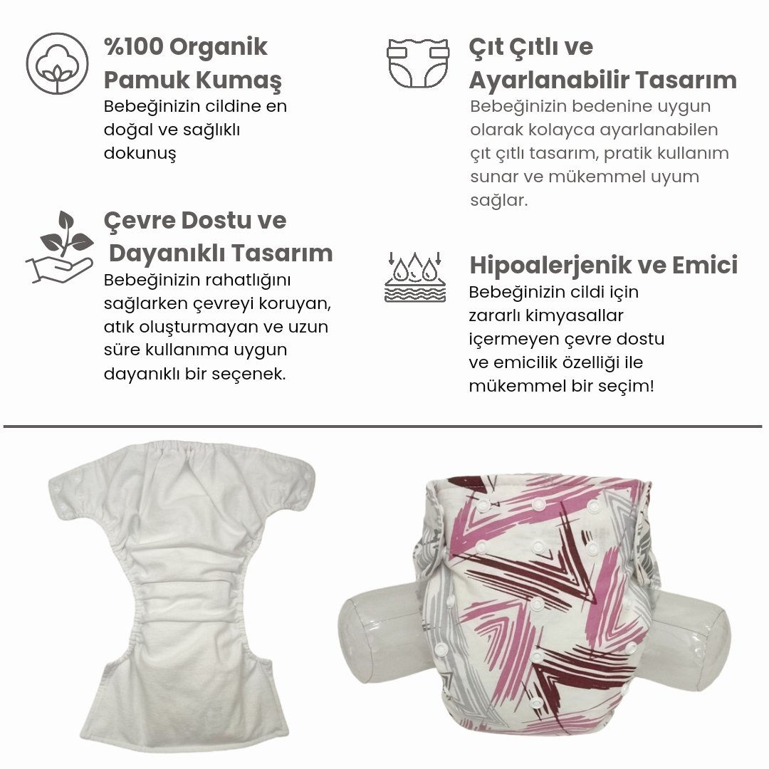 BEZHANE Baby YBB Моющиеся подгузники с карманом и полосатым узором на кнопке (8 кг)