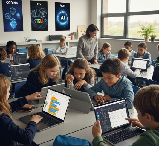 Students learning together
