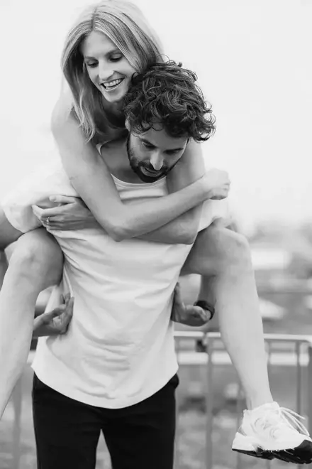close-up of couple in love during photo session in Berlin