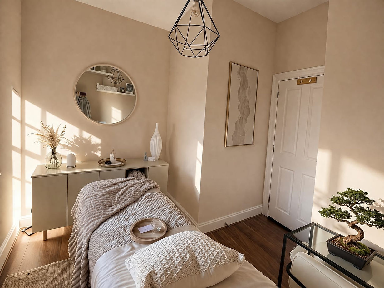 Skin Clinic treatment room with facial massage bed at The Facialist Bracknell