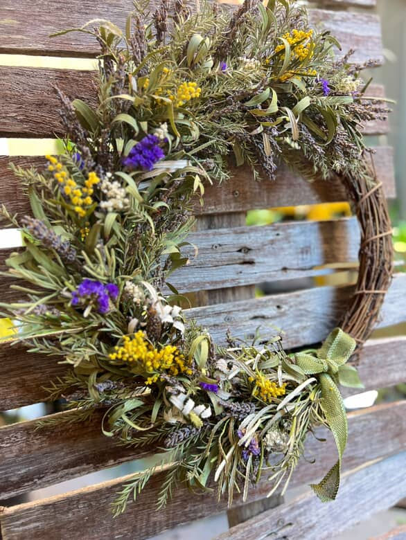 lavender and wattle wreath