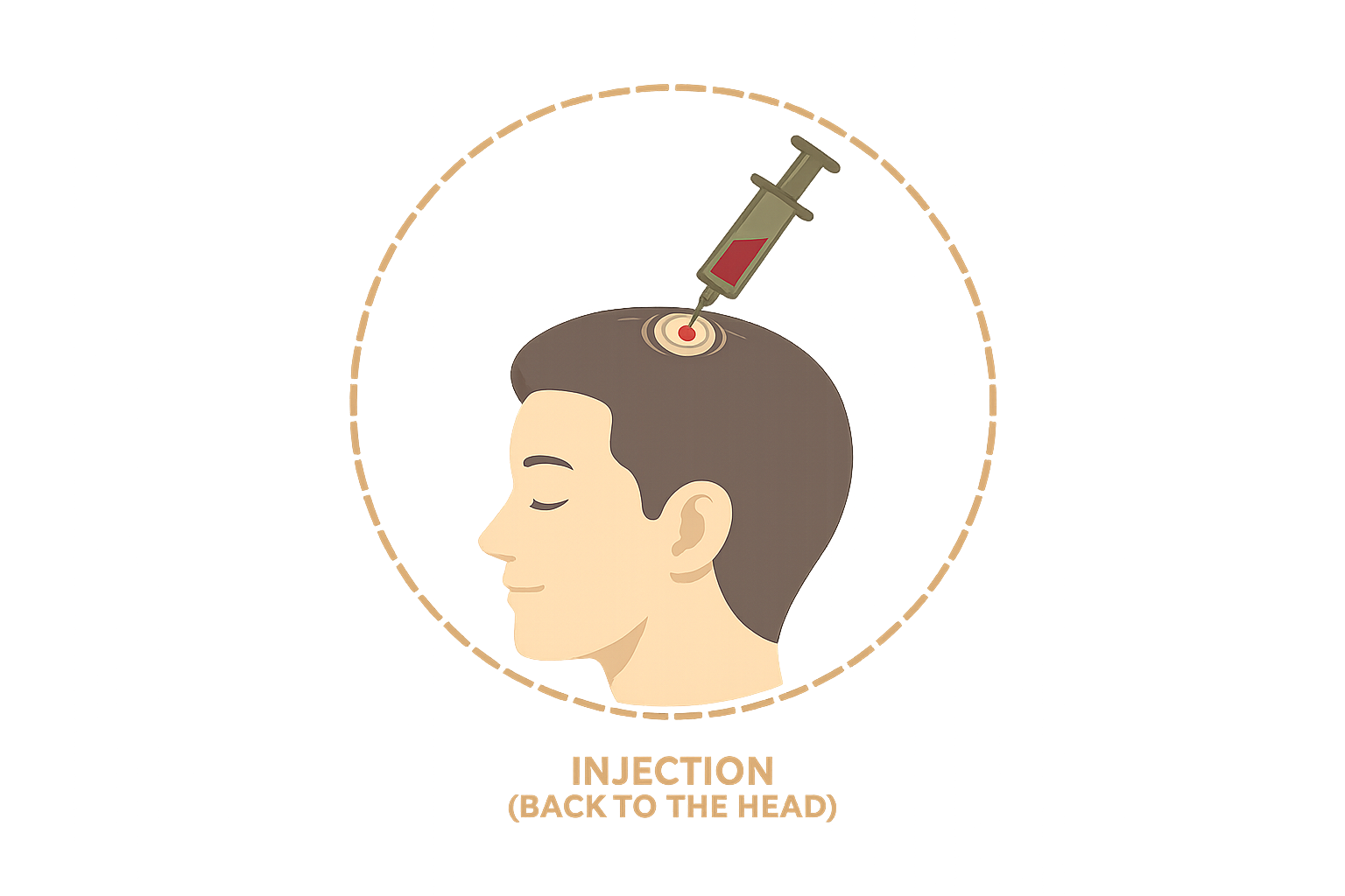 The Exsosome Rich Plasma is delivered to thinning or affected areas of the scalp