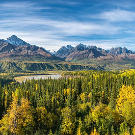 View of autumn Wrangell st. elias national park, Alaska, USA