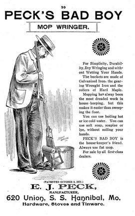 Hardware merchant patented bucket/mop wringer combo