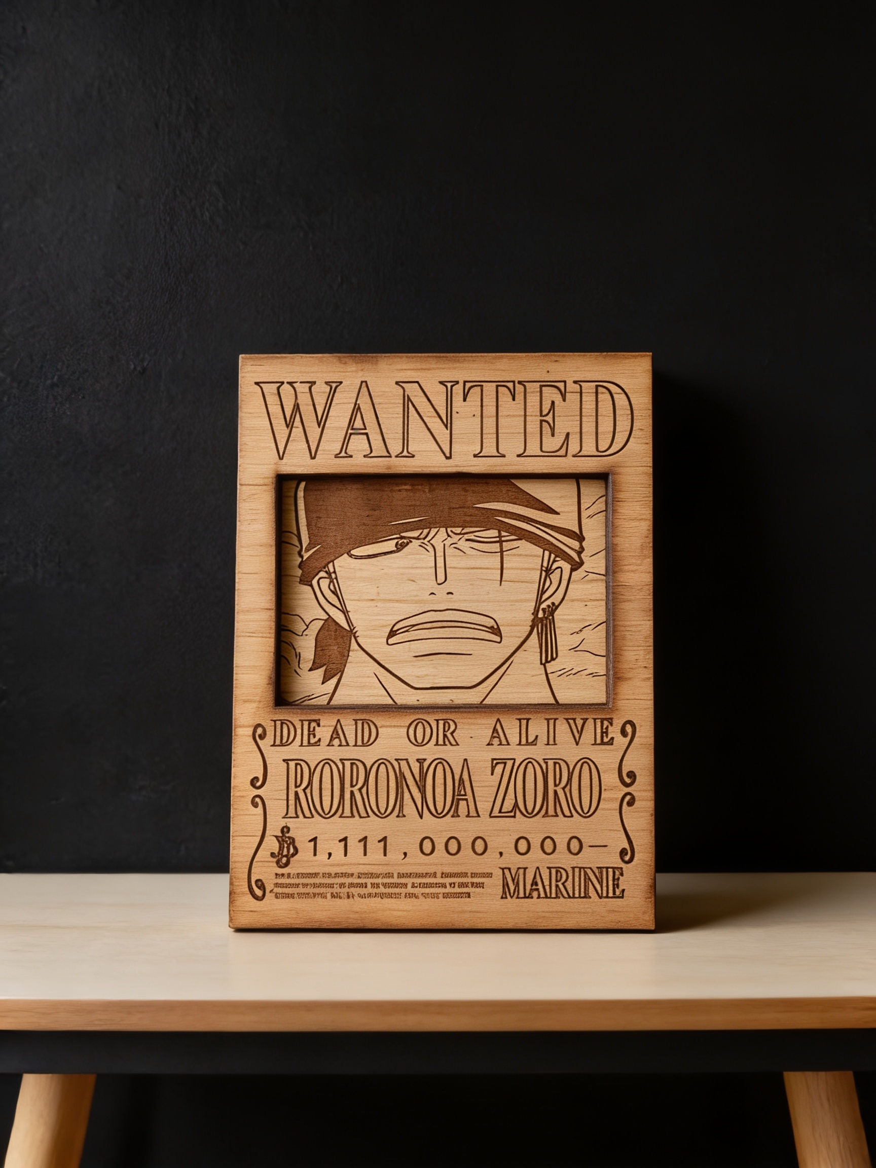 Zoro Wanted Poster Interactive Engraving