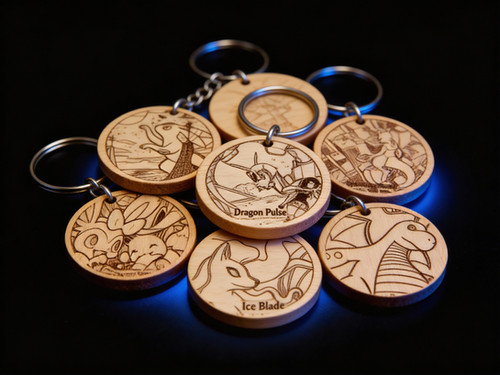 Engraved Wooden Keychain - POKE INSPIRED | Crooked Creek CC