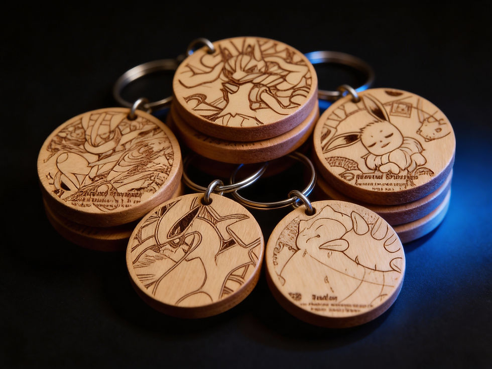 Thumbnail: Engraved Wooden Keychain - POKE INSPIRED
