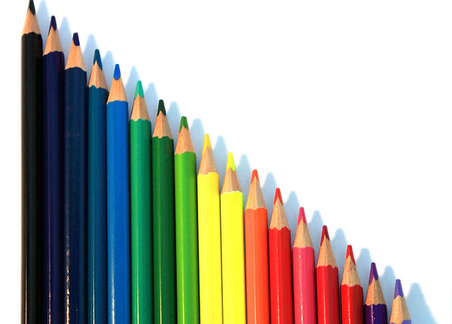 Crayons de couleur verticale