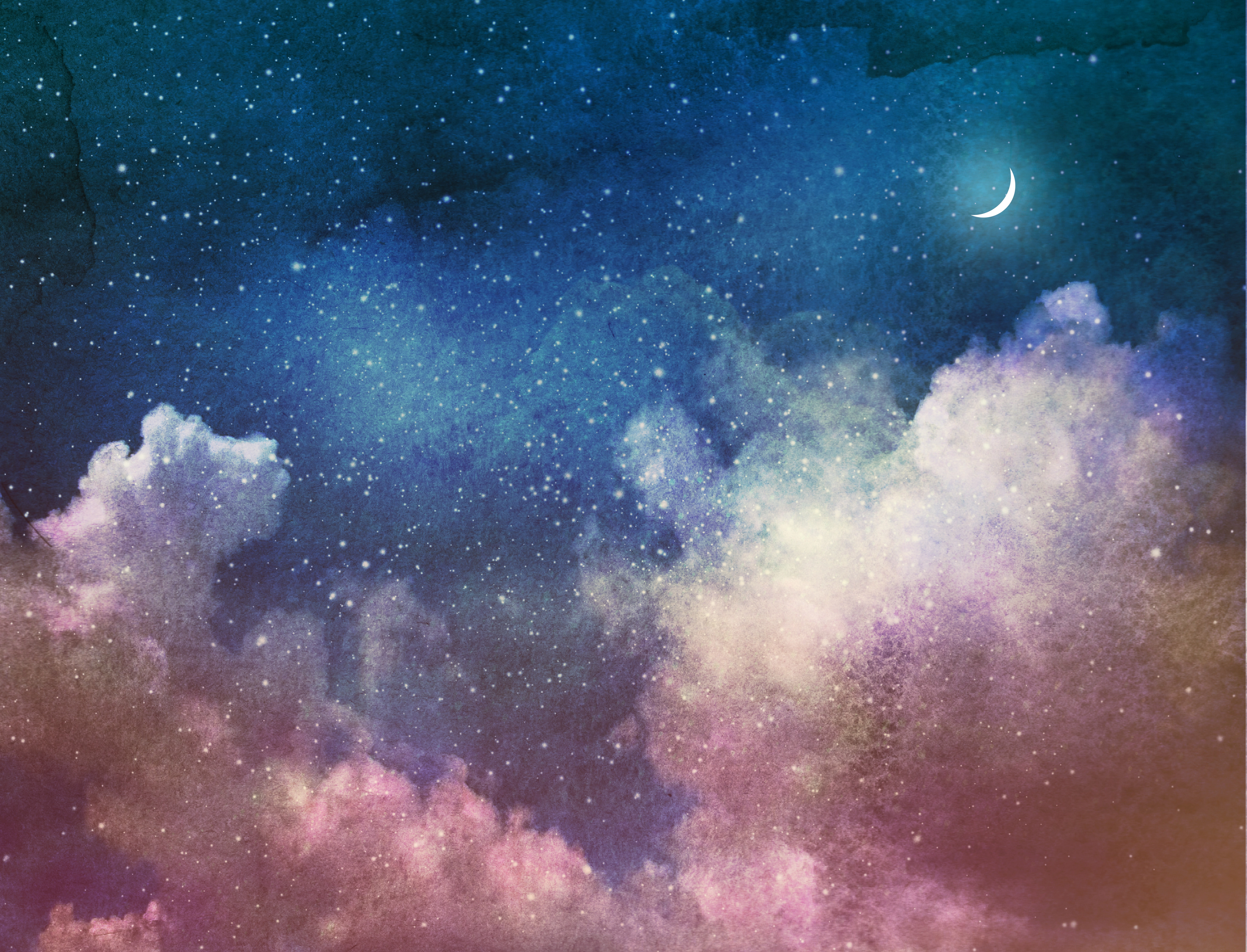 Night sky with stars and moon representing overnight domiciliary care