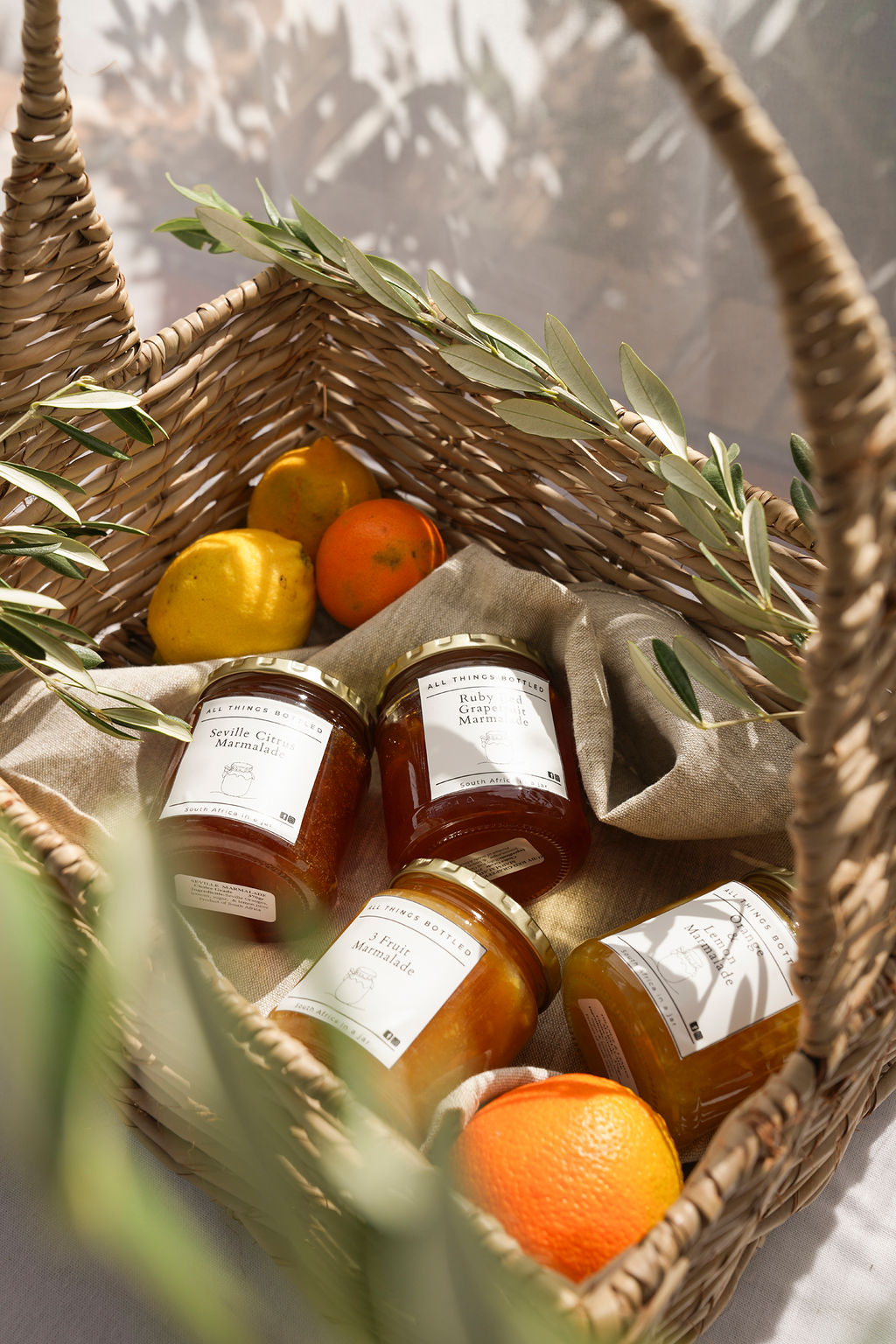 jams and preserves in a basket