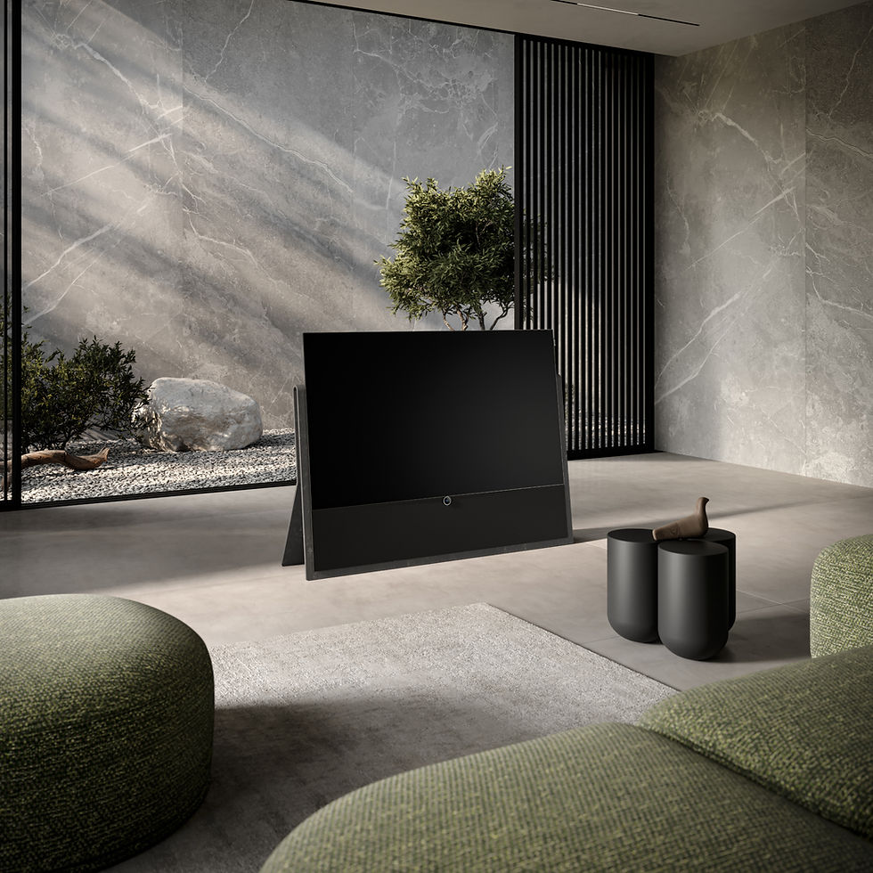 LOEWE Iconic televizorius modernioje svetainėje