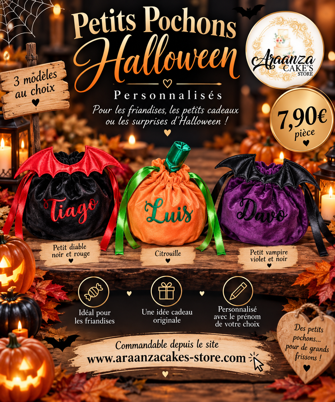Petit pochon à bonbons Halloween