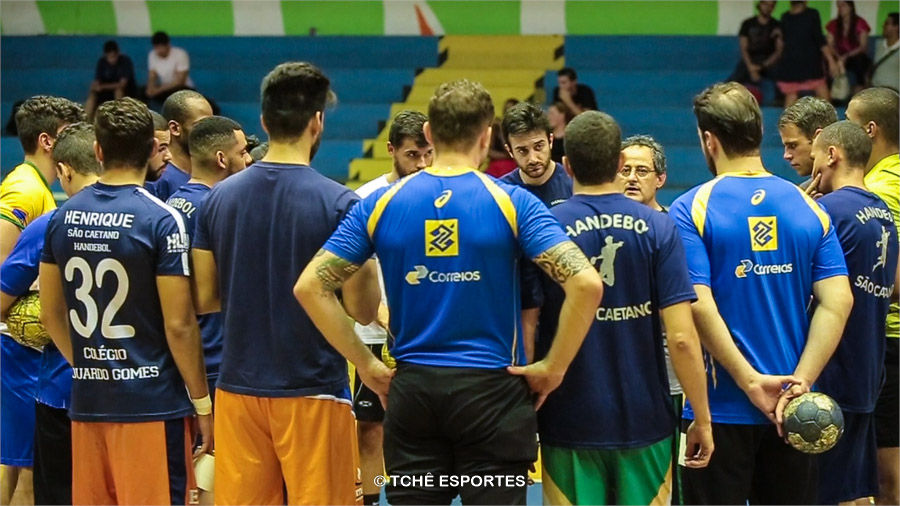 Treino do Handebol São Caetano. (foto reprodução Agno Raiz / Tchê Esportes)