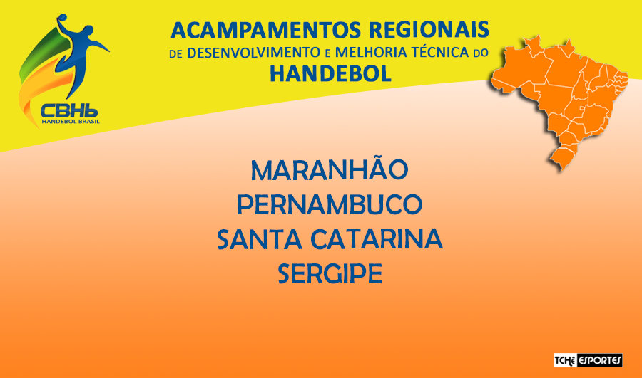 Acampamentos Regionais de Desenvolvimento e Melhoria Técnica do Handebol. (arte Tchê Esportes)