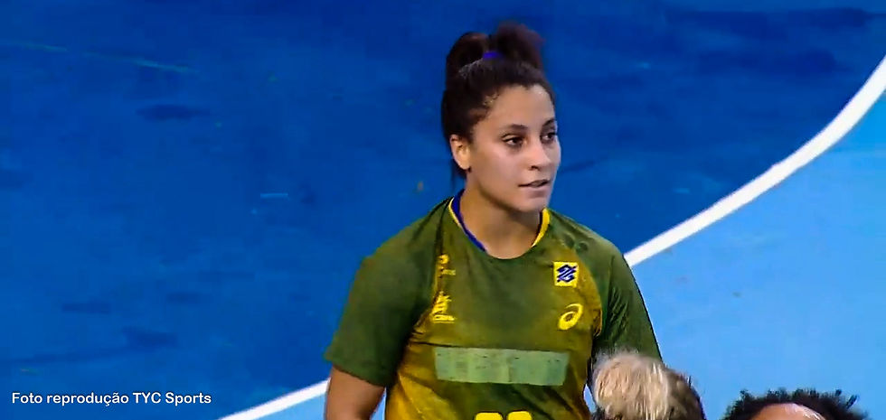 Mariana Costa, ponta direita do Brasil. (foto reprodução Tyc Sports)