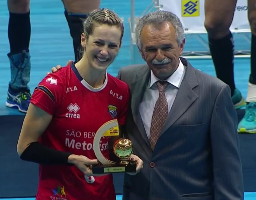 Célia Costa, artilheira da Liga Nacional. (reproidução SporTV)