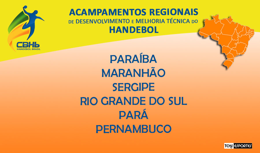 Acampamentos Regionais de Desenvolvimento e Melhoria Técnica do Handebol. (arte Tchê Esportes)