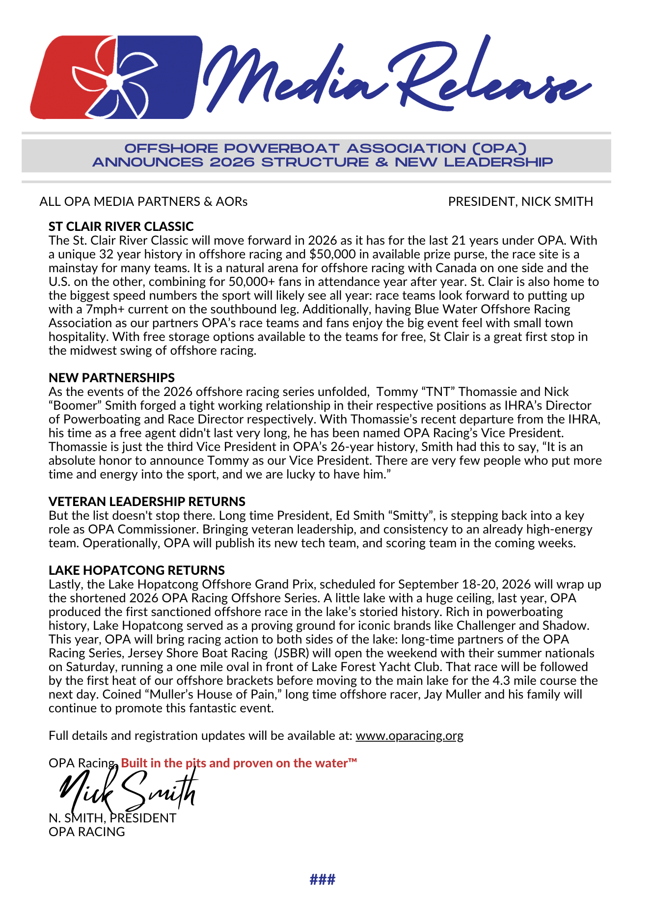 Press Release