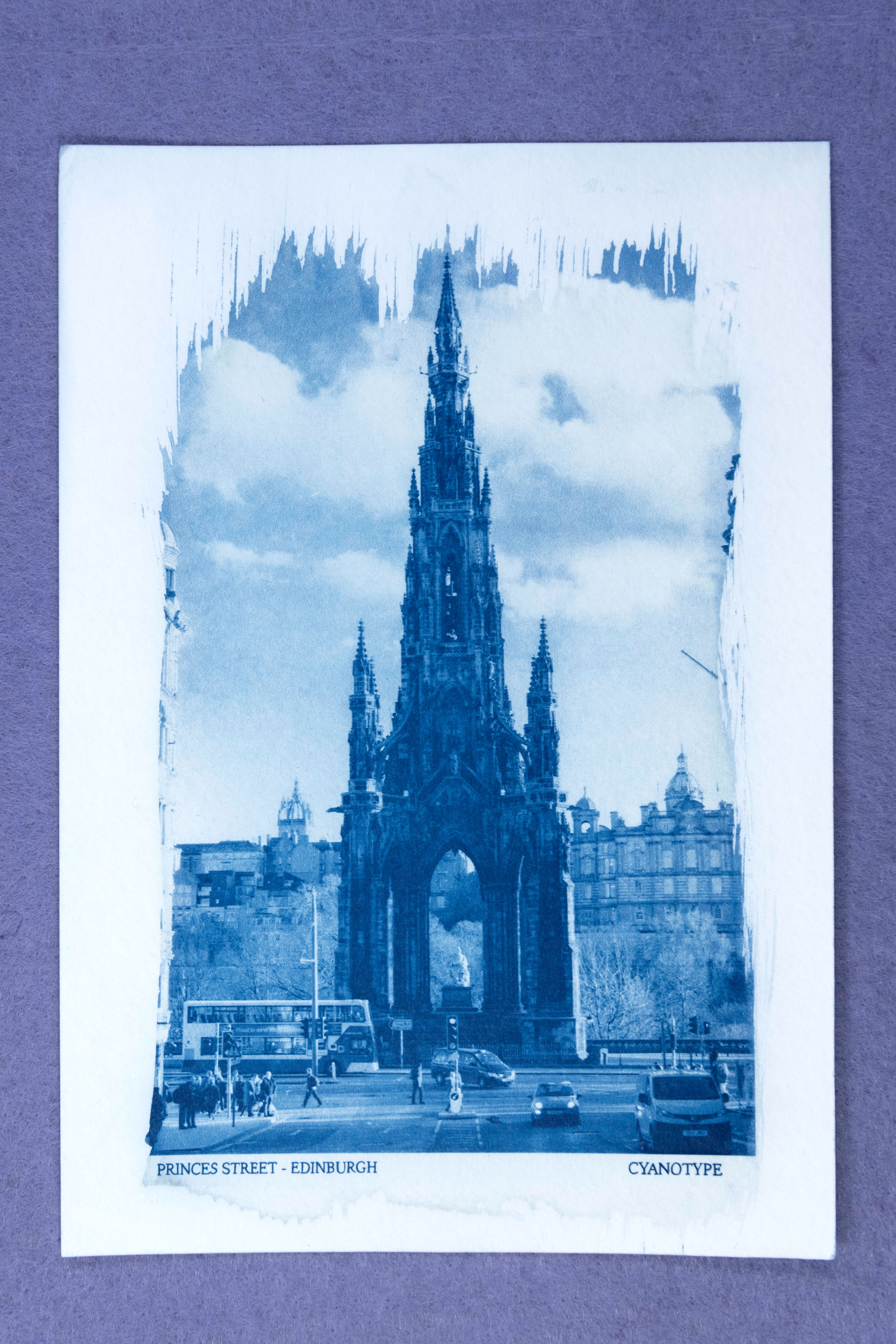 Scott Monument - A6 Cyanotype