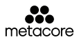 Metacore logo: four circles above text