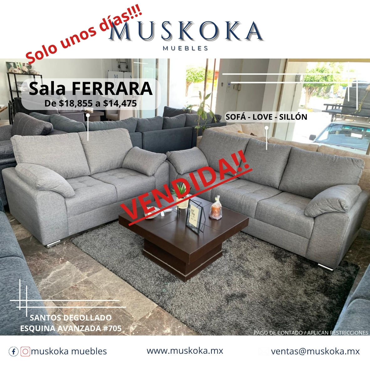 Sala FERRARA / Sofá - Love y Sillón