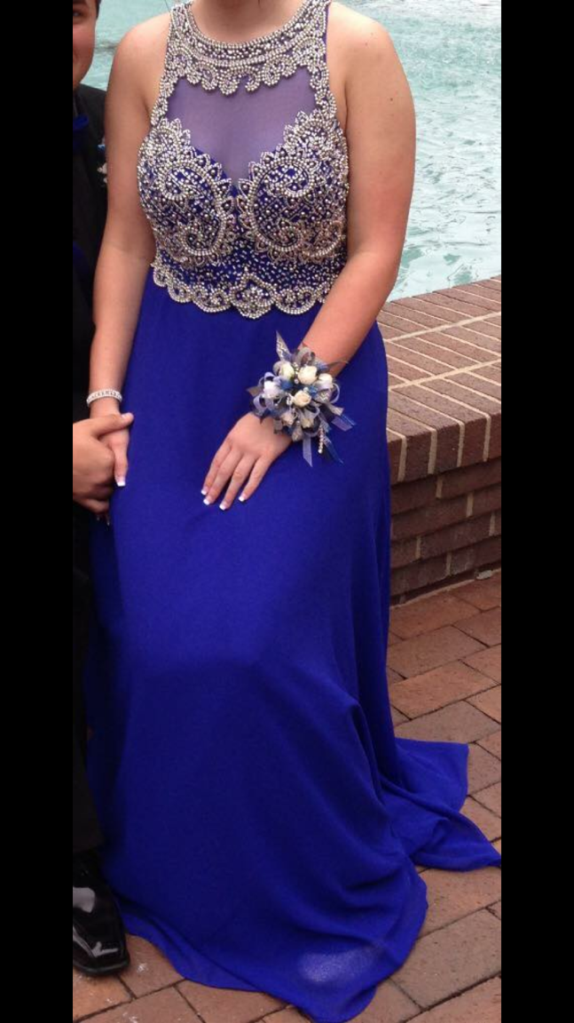 Blue prom corsage