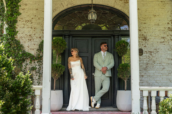 Nashville Tennessee Elopement Couple on historic porch