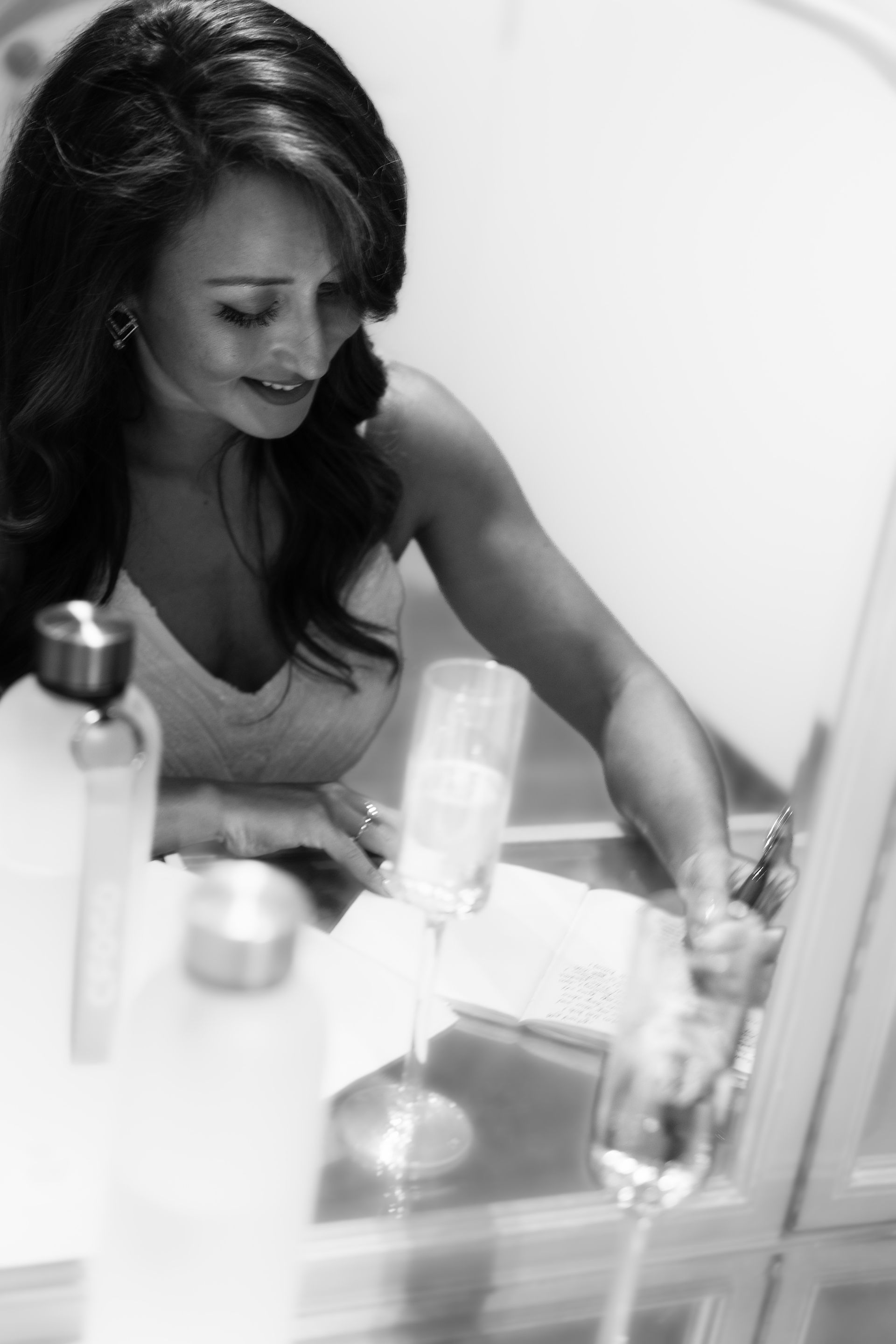Bride getting ready before a Lighthouse on the Lake wedding in Hendersonville