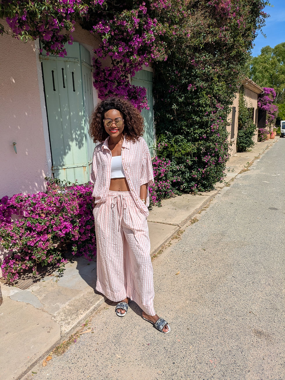 Miniature : Ensemble chemise et pantalon crop  100% coton