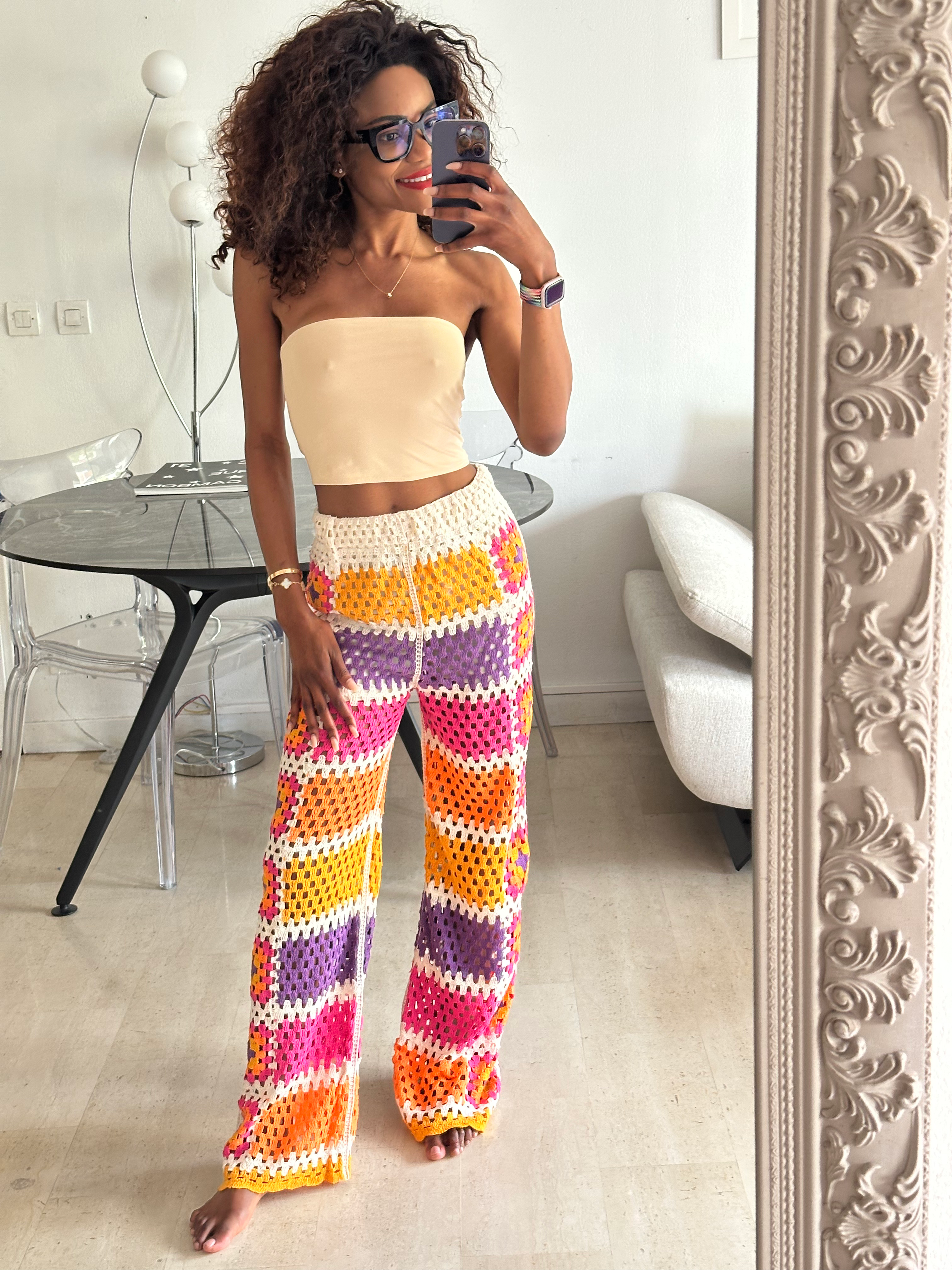 Pantalon en crochet