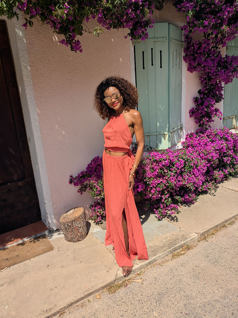 Miniature : Ensemble jupe et top dos nu orange