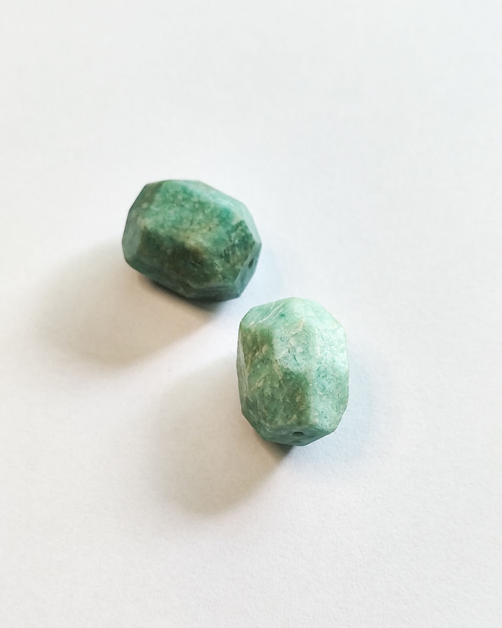 Miniatura: Amazonita Facetada Irregular pedras naturais para bijuterias e semijoias