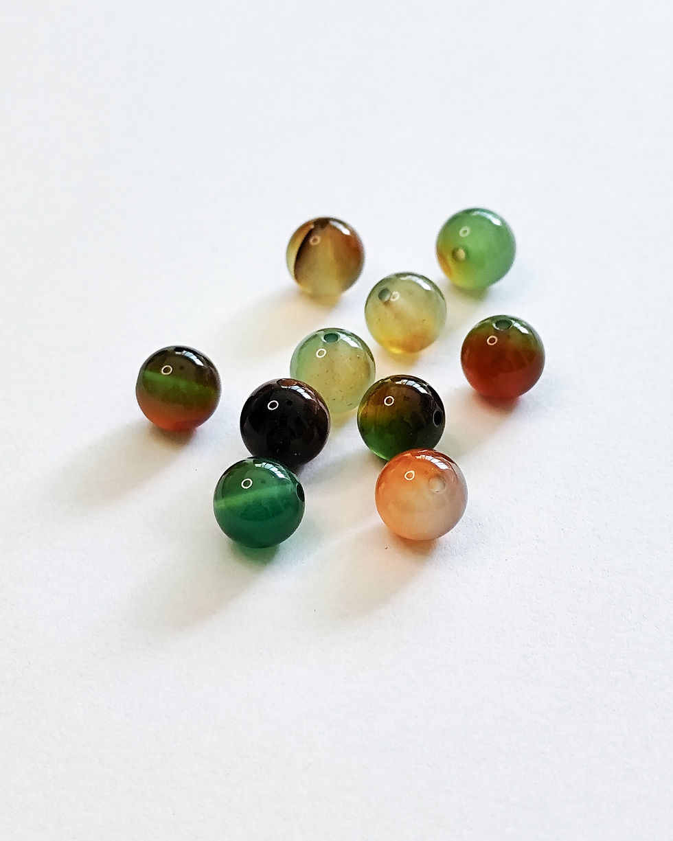 Ágata Bicolor 8mm pedras para bijuterias e semijoias