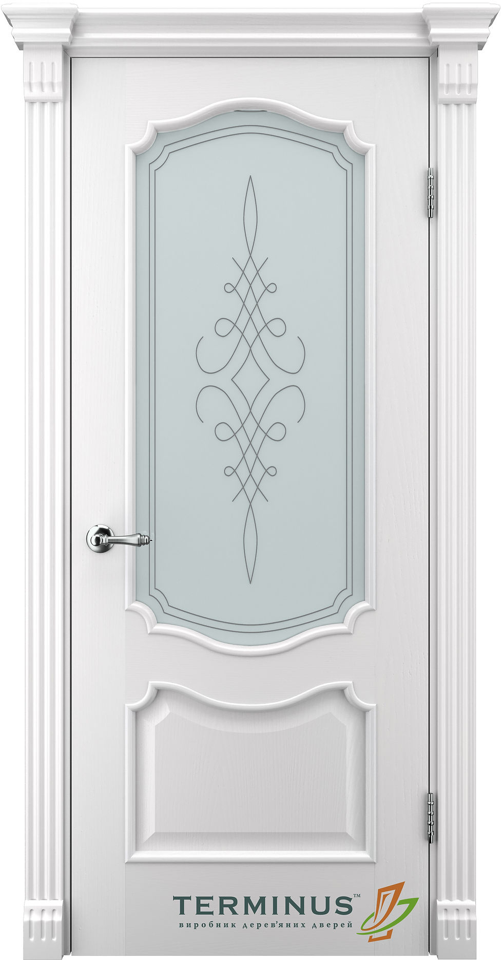 Двері модель 41 Ясен білий Емаль (засклена)